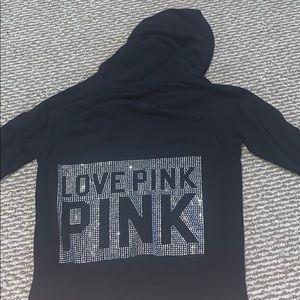PINK ZIP UP JACKET !! RHINESTONE DETAILING